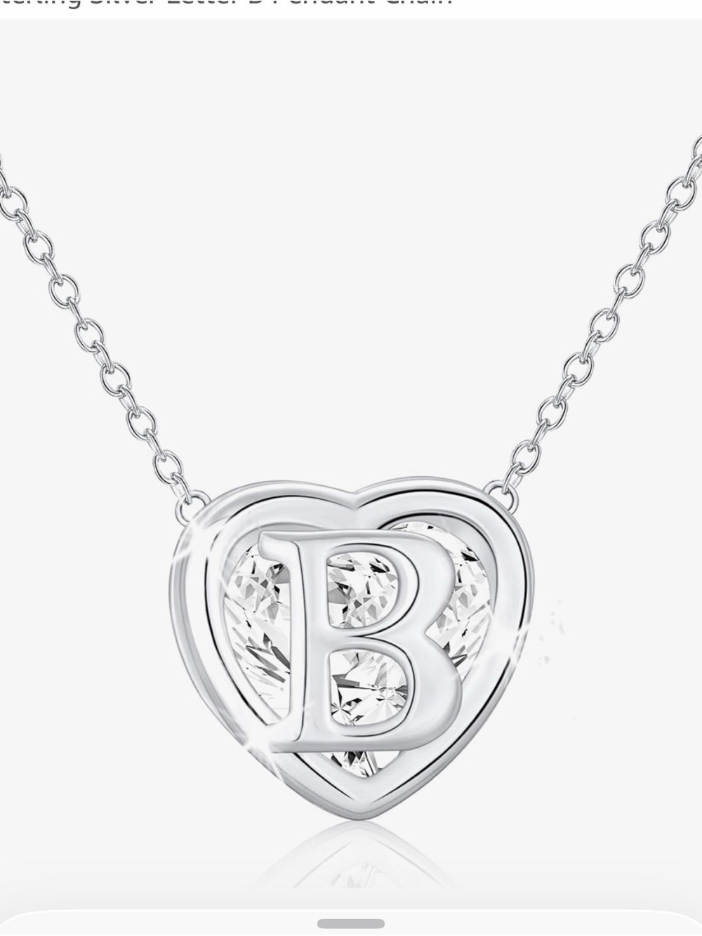 Apsvo Love Heart Initial Necklaces for Women CZ S925